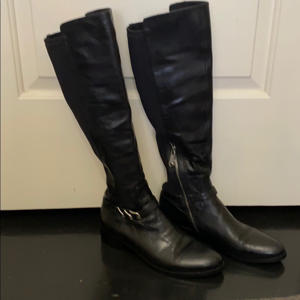 Donald Pliner Black Leather Boot sz 8 1/2 $100